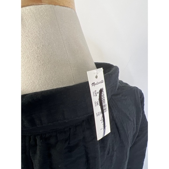 MADEWELL Black light spun Isla mini gauze coverup shirt dress NWT Size Medium - Picture 10 of 10